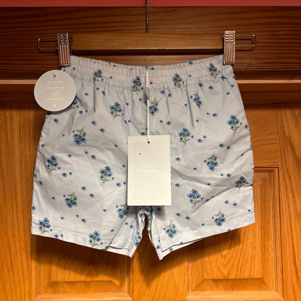 Hill House The Tiny Leo Girls Size 5/6 Years Blue Ditsy Floral Shorts New